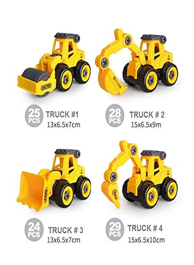 MUMMAMIA Toddlers & Kids Construction Vehicles Set|4 Pack Diy Take Apart Toys Construction Cars Set For 3|4|5|6|7 Year Olds (Earth Moving Trucks)|Multicolor - Image 5